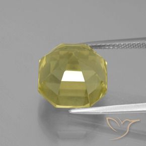 Cuarzo Amarillo medio natural de 9.99 ct, Corte Octágono / Esmeralda, VS