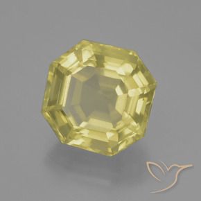 Cuarzo Amarillo laguna natural de 10.29 ct, Corte Octágono / Esmeralda, VS
