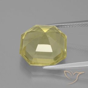 Cuarzo Amarillo laguna natural de 10.29 ct, Corte Octágono / Esmeralda, VS