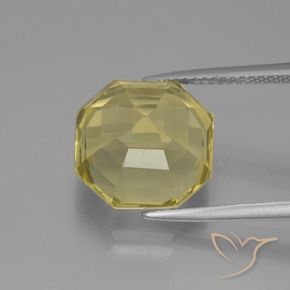 Cuarzo Amarillo claro natural de 8.16 ct, Corte Octágono / Esmeralda, VVS