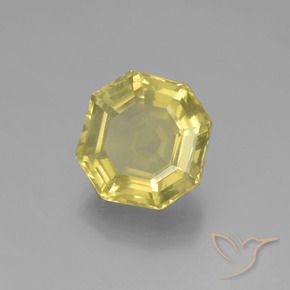 Cuarzo Amarillo claro natural de 5.65 ct, Corte Octágono / Esmeralda, VVS-VS