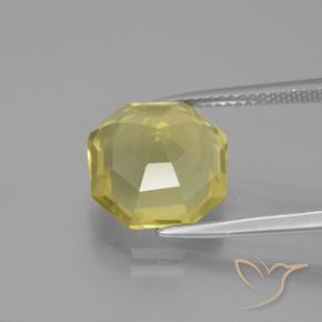 Cuarzo Amarillo claro natural de 5.65 ct, Corte Octágono / Esmeralda, VVS-VS