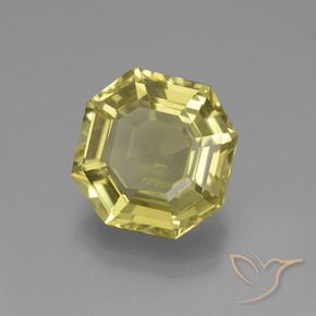 Cuarzo Amarillo piña claro natural de 7.35 ct, Corte Octágono / Esmeralda, VVS-VS