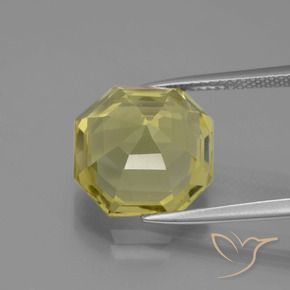 Cuarzo Amarillo piña claro natural de 7.35 ct, Corte Octágono / Esmeralda, VVS-VS