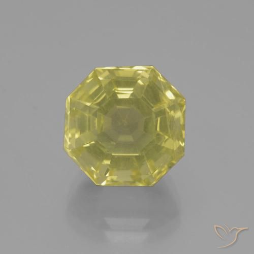 9.14ct Natural Amarillo pálido Cuarzo, corte esmeralda, VS
