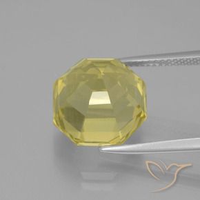 Cuarzo Amarillo pálido natural de 9.14 ct, Corte Octágono / Esmeralda, VS