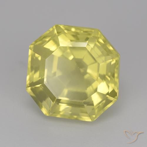 Cuarzo Amarillo pálido natural de 7.16 ct, Corte Octágono / Esmeralda, VVS