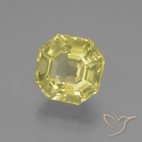 Cuarzo Amarillo pálido natural de 5.51 ct, Corte Octágono / Esmeralda, VVS