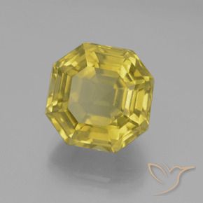 Cuarzo Amarillo medio natural de 7.58 ct, Corte Octágono / Esmeralda, VS
