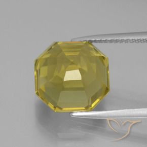 Cuarzo Amarillo medio natural de 7.58 ct, Corte Octágono / Esmeralda, VS