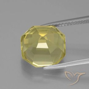 Cuarzo Amarillo pálido natural de 6.52 ct, Corte Octágono / Esmeralda, VVS-VS