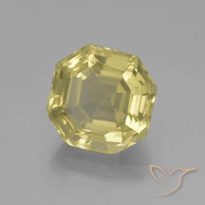 Cuarzo Amarillo claro natural de 5.54 ct, Corte Octágono / Esmeralda, VVS-VS