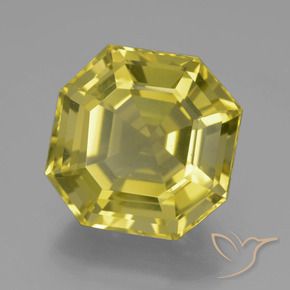 Cuarzo Amarillo claro medio natural de 21.73 ct, Corte Octágono / Esmeralda, VVS