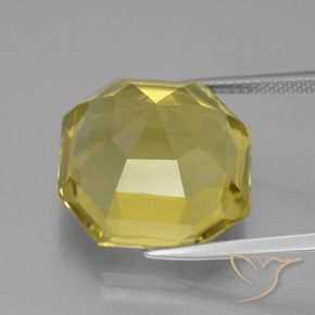 Cuarzo Amarillo claro medio natural de 21.73 ct, Corte Octágono / Esmeralda, VVS