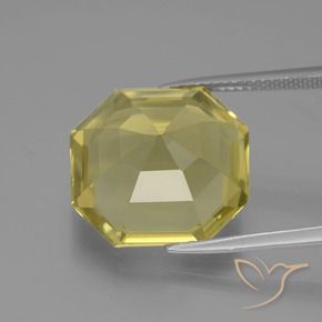 Cuarzo Amarillo piña natural de 13.72 ct, Corte Octágono / Esmeralda, VVS