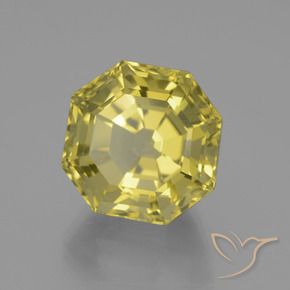 Cuarzo Amarillo claro medio natural de 16.49 ct, Corte Octágono / Esmeralda, VVS-VS