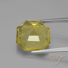 Cuarzo Amarillo medio natural de 11.35 ct, Corte Octágono / Esmeralda, VVS