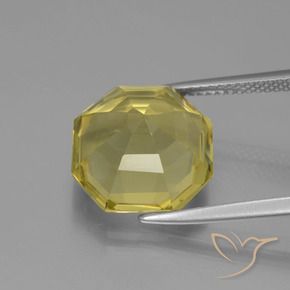 Cuarzo Amarillo piña natural de 8.05 ct, Corte Octágono / Esmeralda, VVS