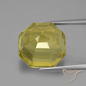 Cuarzo Amarillo medio natural de 19.09 ct, Corte Octágono / Esmeralda, VVS-VS