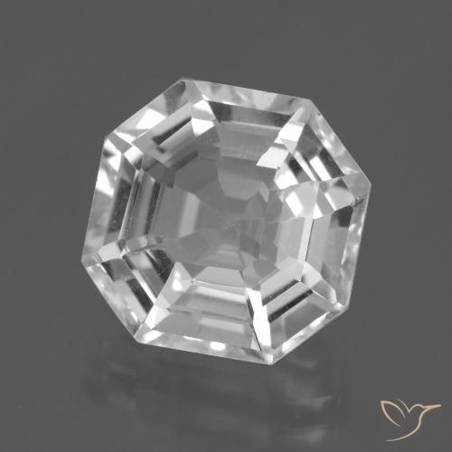 Cuarzo blanco natural de 8,22 ct, corte esmeralda, VVS
