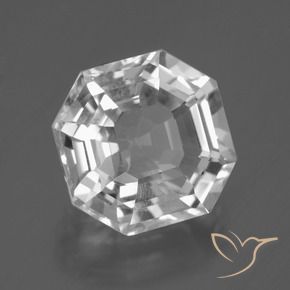 Cuarzo blanco natural de 8,22 ct, corte esmeralda, VVS