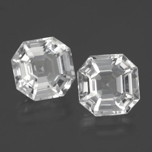Gemas de cuarzo blanco natural de 8,23 ct, corte esmeralda, VVS