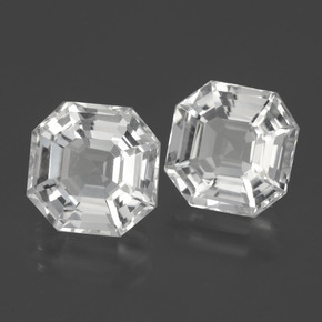 Gemas de cuarzo blanco natural de 8,23 ct, corte esmeralda, VVS