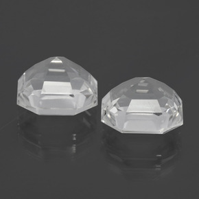 Gemas de cuarzo blanco natural de 8,23 ct, corte esmeralda, VVS