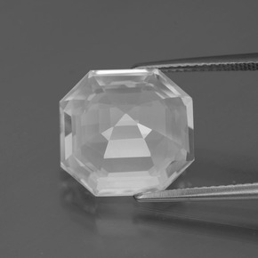 Cuarzo Blanco natural de 8.35 ct, corte esmeralda, VVS