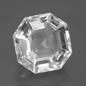 Cuarzo blanco natural de 11,67 ct, corte esmeralda, VVS