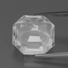 Cuarzo blanco natural de 11,67 ct, corte esmeralda, VVS