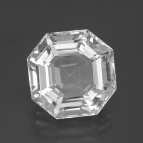 Cuarzo blanco natural de 13,16 ct, corte esmeralda, VVS