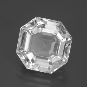 Cuarzo blanco natural de 13,16 ct, corte esmeralda, VVS