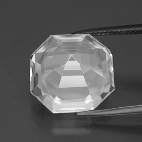 Cuarzo blanco natural de 13,16 ct, corte esmeralda, VVS