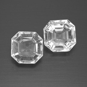 Gemas de cuarzo blanco natural de  ct, corte esmeralda, VVS