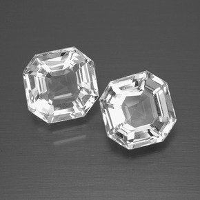 Gemas de cuarzo blanco natural de  ct, corte esmeralda, VVS