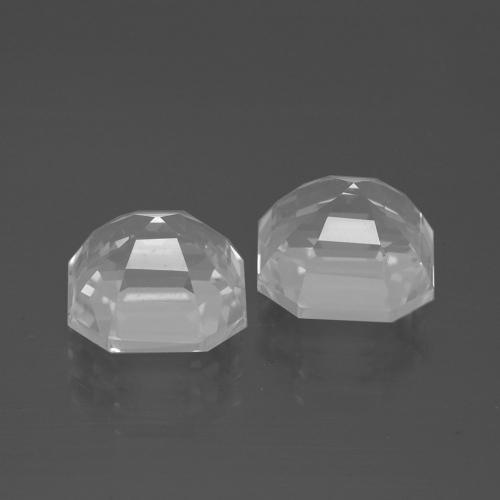 Gemas de cuarzo blanco natural de 7,69 ct, corte esmeralda, VVS