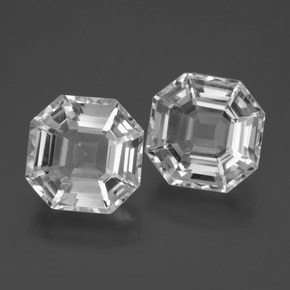 Gemas de Cuarzo Blanco natural de 13.79 ct, corte esmeralda, VVS
