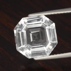 Cuarzo blanco natural de 4,57 ct, corte esmeralda, VVS