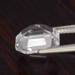Cuarzo blanco natural de 4,57 ct, corte esmeralda, VVS