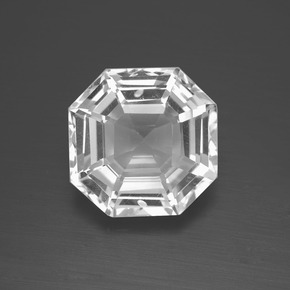 Cuarzo Blanco natural de 7.27 ct, corte esmeralda, VVS