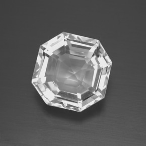 Cuarzo Blanco natural de 7.27 ct, corte esmeralda, VVS