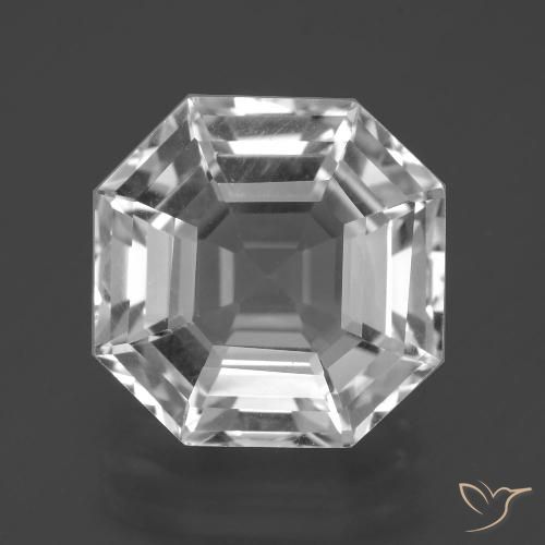 11.00ct Natural Blanco claro Cuarzo, corte esmeralda, VVS-VS