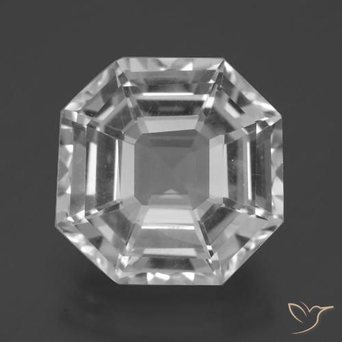 11.33ct Natural Blanco claro Cuarzo, corte esmeralda, VVS