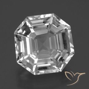 Cuarzo Blanco claro natural de 11.33 ct, Corte Octágono / Esmeralda, VVS