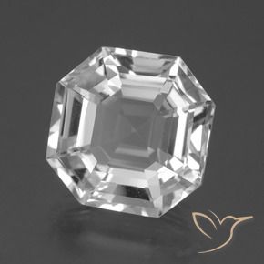 Cuarzo blanco natural de 10,48 ct, corte esmeralda, VVS-VS