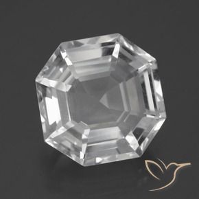 Cuarzo Blanco claro natural de 11.03 ct, Corte Octágono / Esmeralda, VVS-VS