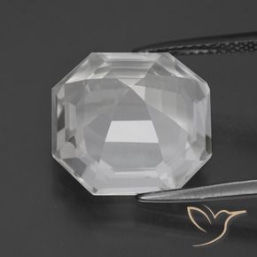 Cuarzo Blanco claro natural de 10.02 ct, Corte Octágono / Esmeralda, VVS