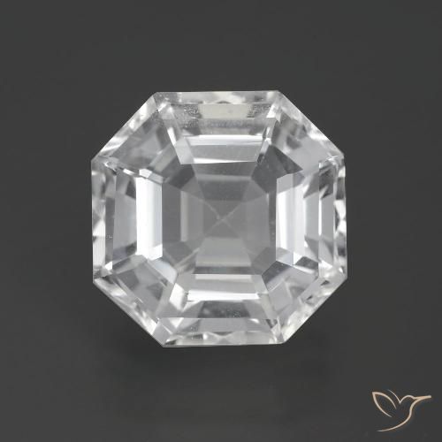 11.12ct Natural Blanco claro Cuarzo, corte esmeralda, VVS-VS