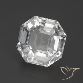 Cuarzo Blanco claro natural de 11.12 ct, Corte Octágono / Esmeralda, VVS-VS